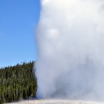 Le geyser Old Faithful début son éruption à Yellowstone