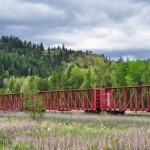 Wagons "abandonnés" dans la campagne de l'état de Washington
