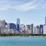 Vue panoramique de la skyline de Chicago - vue depuis le planétarium