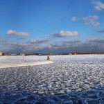Vue panoramique du port gelé de Toronto